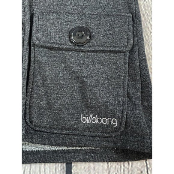Billabong Charcoal Heather Gray Button Up Hooded Jacket Women's Size S Pockets - Picture 12 of 14